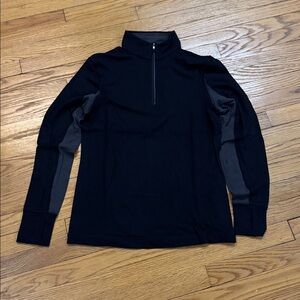 Lulu Black and Gray Quarter-Zip Pullover